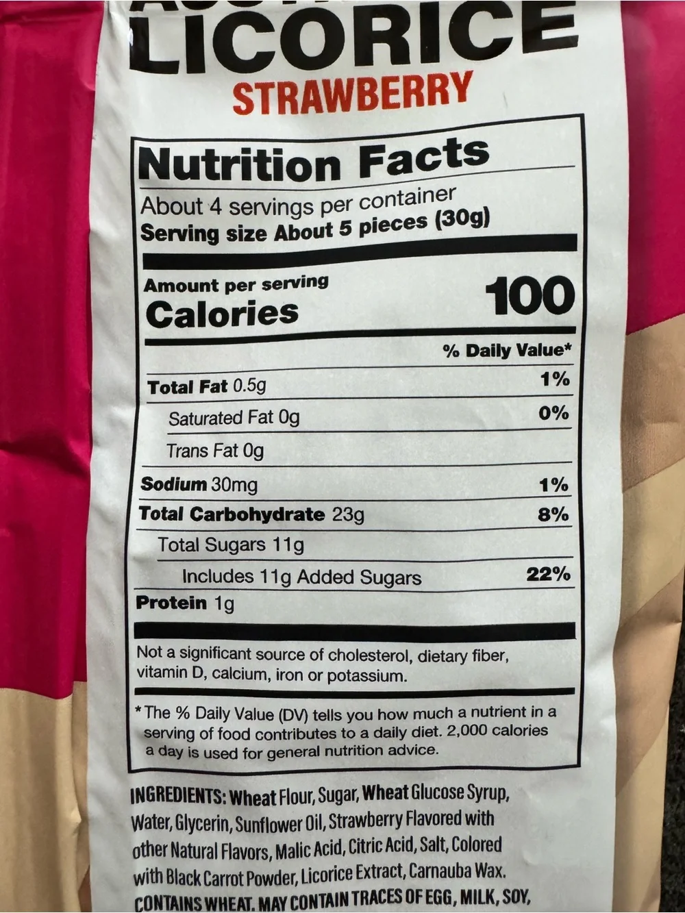 Strawberry Australian Licorice - Bright Red Candy Pack Darrell Lea Plant Based